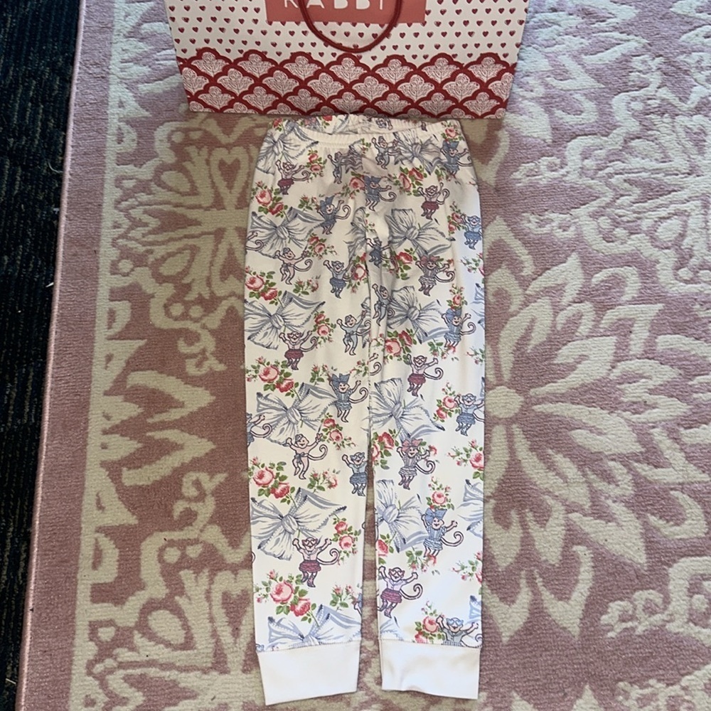 NWT Roller Rabbit X LoveShack Rosa Beaux Monkey Kids Pajamas Pastel Blue‎ - Picture 10 of 15
